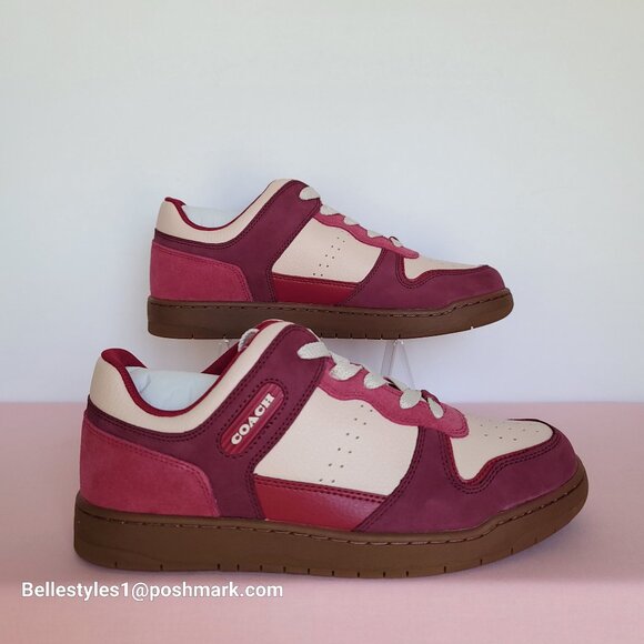 COACH Low Top Leather and Suede Sneakers C201- Pink color- Women’s US Size 9B ⭐ - Picture 10 of 16